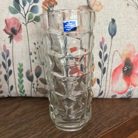 Vintage Lady Victoria Fine Crystal Vase Made In France Chantelle Design 6.5" x 3 - Picture 1 of 6